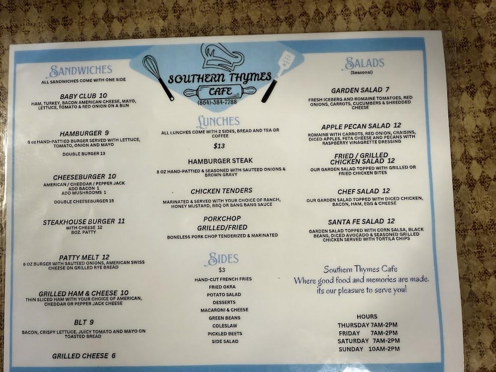 Southern Thymes Cafe One Egg